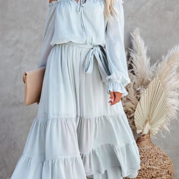 PEACEKEEPER Off The Shoulder Midi Dress - Picture 3 of 5